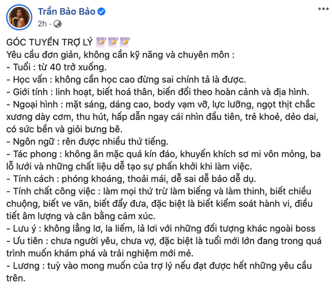 BB Trần tìm trợ lý như chiêu mộ... diễn viên 18 , đến mức Hoàng Thuỳ phải vào nhắc lại vụ tranh cãi tuyển dụng năm nào - Ảnh 3.