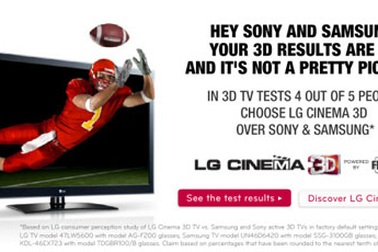 Quảng cáo TV 3D của LG “chọc giận” Sony, Samsung 