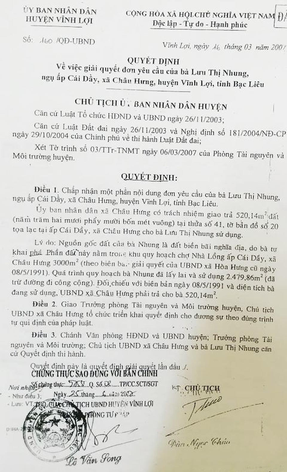Vụ trả đất chợ Cái Dầy bất thường: Xác định trách nhiệm cán bộ liên quan - 2 Vụ trả đất chợ Cái Dầy bất thường: Xác định trách nhiệm cán bộ liên quan - 2