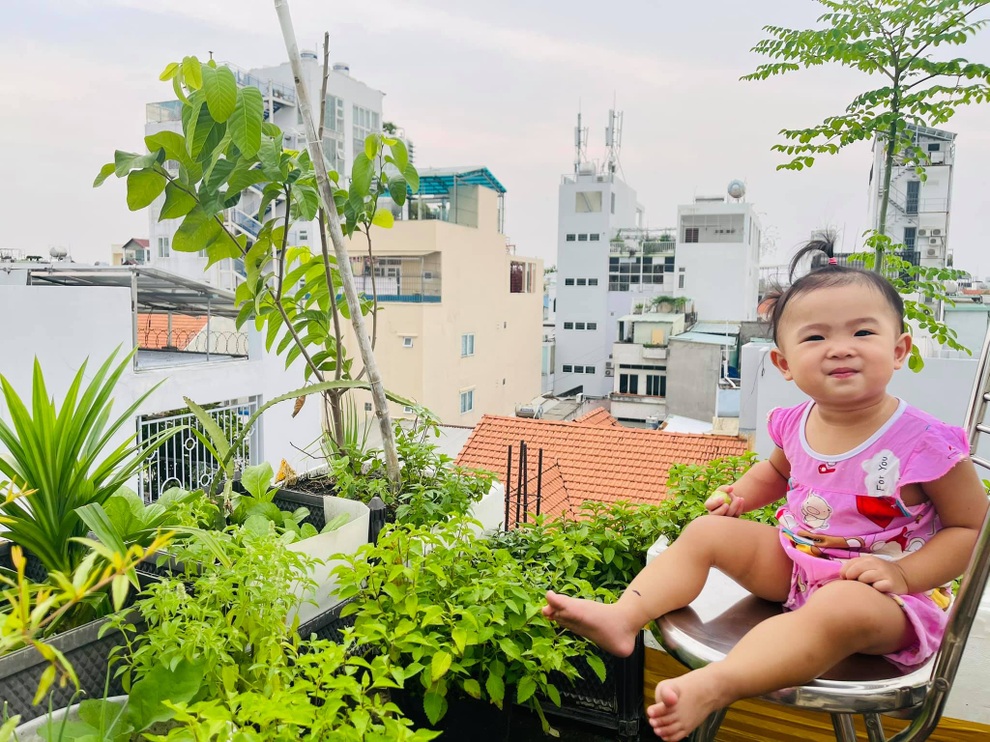 Vợ chồng tại TPHCM biến nóc nhà thành siêu thị nông sản ngập rau trái - 15