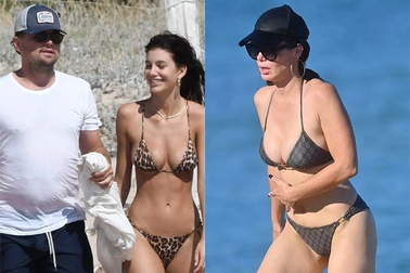Bạn gái Leonardo DiCaprio và mẹ nổi bật khi diện bikini trên biển