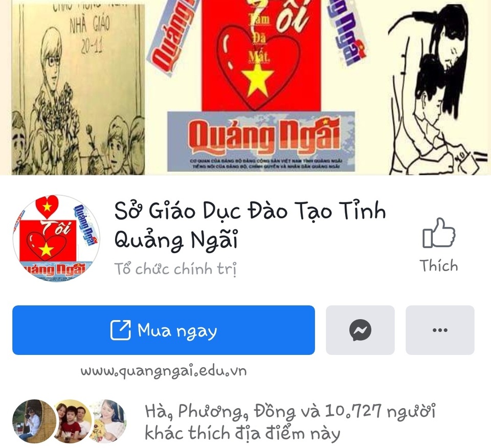 Quảng Ngãi: Sở GDĐT lo ngại bị mạo danh trên mạng xã hội - 1 Quảng Ngãi: Sở GDĐT lo ngại bị mạo danh trên mạng xã hội - 1