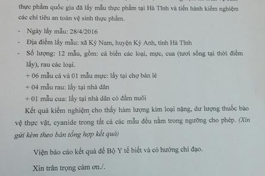 Các mẫu hải sản ở biển Hà Tĩnh đều an toàn