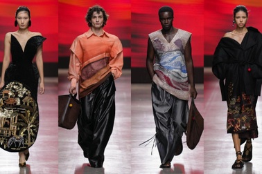 NTK Việt gây ấn tượng với lụa Lãnh Mỹ A, tranh Nguyễn Gia Trí tại Italy