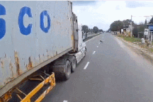 Thót tim người đàn ông tự tử hụt trước mũi xe container trên quốc lộ