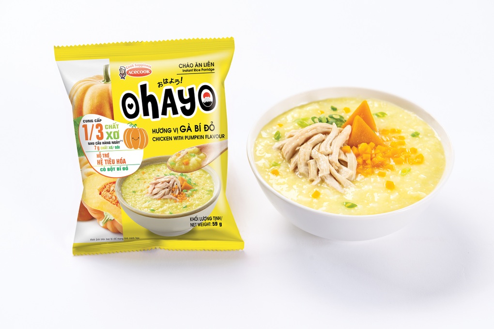 Acecook Việt Nam ra mắt cháo ăn liền Ohayo hương vị gà bí đỏ mới - 2 Acecook Việt Nam ra mắt cháo ăn liền Ohayo hương vị gà bí đỏ mới - 2