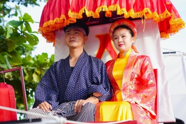 Tái hiện đám cưới lịch sử giữa thương nhân Araki Sotaro và công nữ Ngọc Hoa