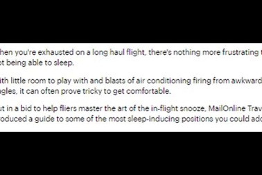 Những tư thế giúp bạn dễ ngủ hơn khi đi máy bay