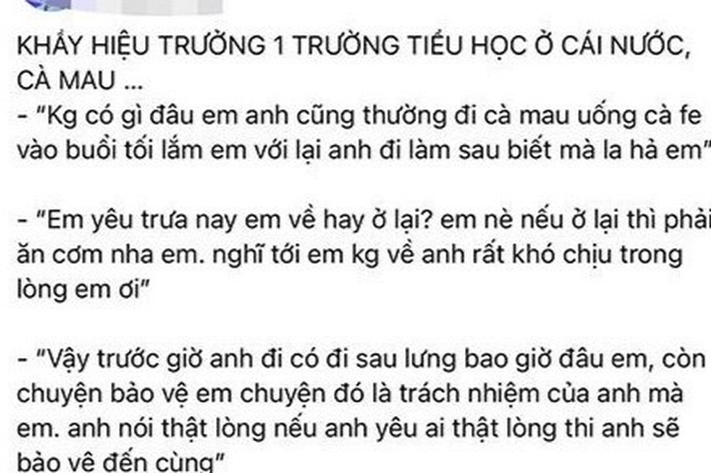 Kiểm điểm hiệu trưởng nhắn tin nội dung nhạy cảm với giáo viên nữ - 1 Kiểm điểm hiệu trưởng nhắn tin nội dung nhạy cảm với giáo viên nữ - 1