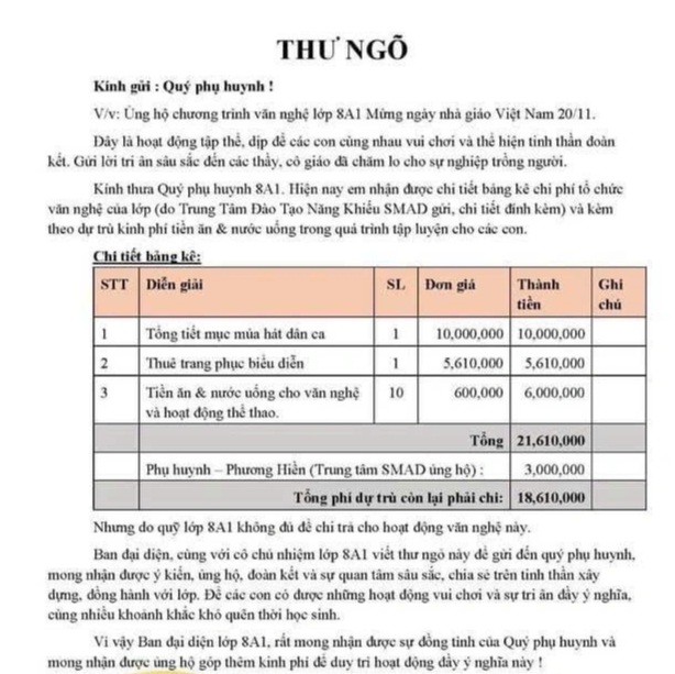 منطقهای در شهر هوشی مین معلمان را ملزم به عدم درخواست وجه از والدین میکند - 1 Một huyện ở TPHCM yêu cầu giáo viên không vận động quỹ phụ huynh - 1