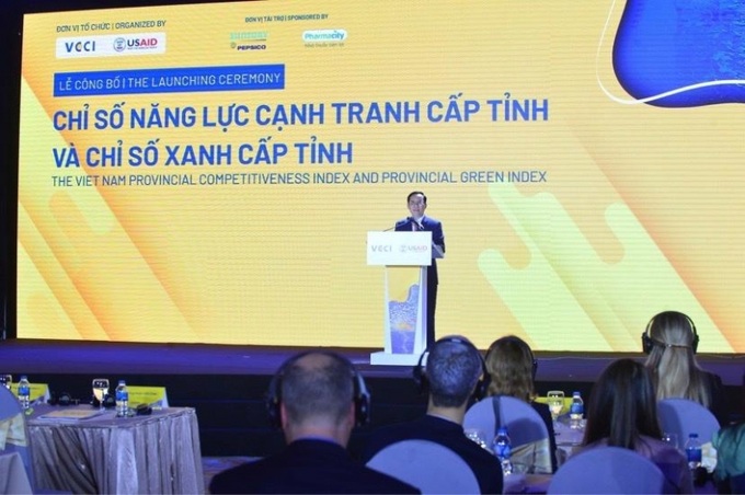 Ông Phạm Tấn Công, Chủ tịch VCCI phát biểu tại buổi lễ công bố