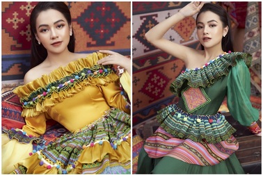 9x xinh đẹp Hà Nội biến tấu lạ mắt với trang phục họa tiết dân tộc