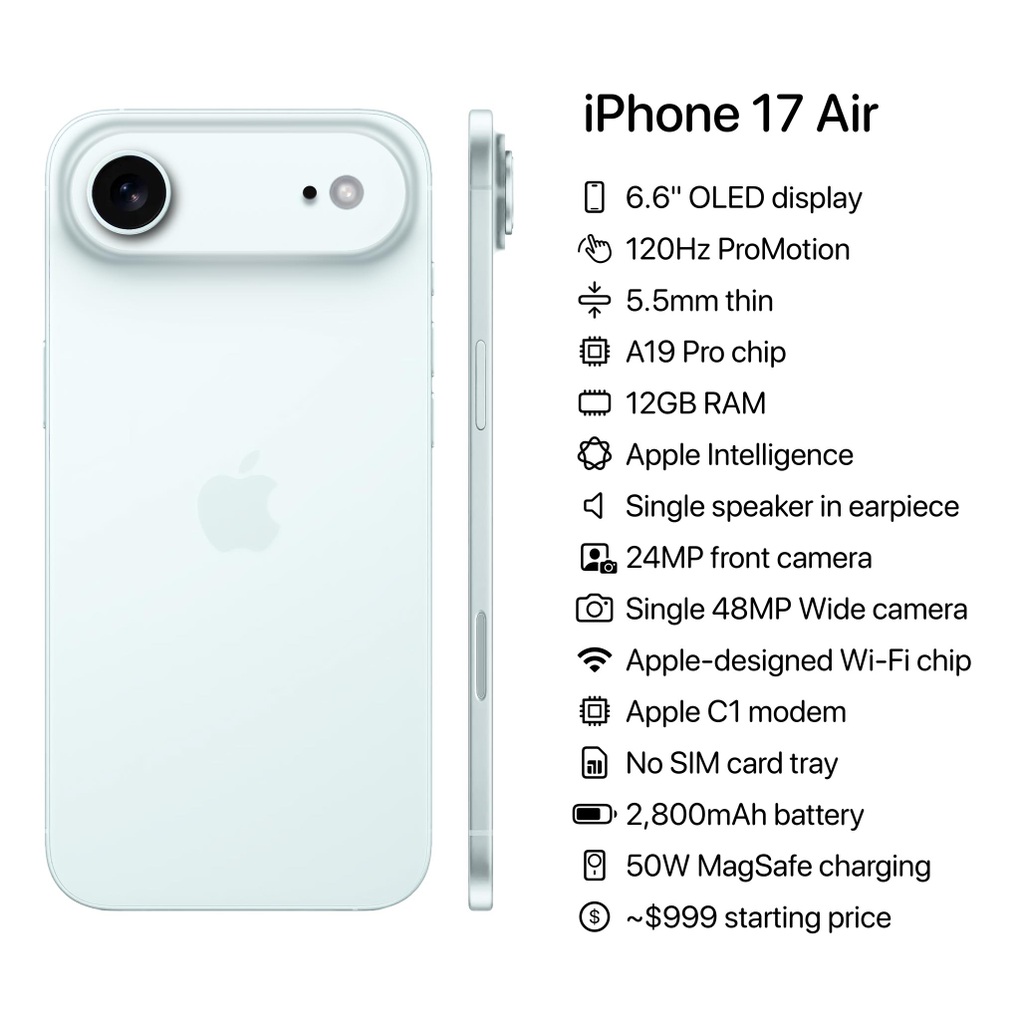 هكذا سيكون تصميم وتكوين iPhone 17 Air؟ - 1 Đây sẽ là thiết kế và cấu hình của iPhone 17 Air? - 1