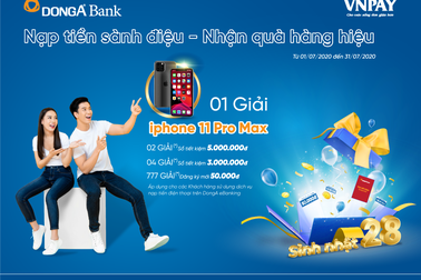 Cơ hội nhận iPhone 11 Pro Max khi nạp tiền điện thoại trên DongA eBanking