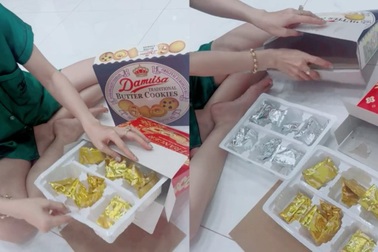 Dở khóc dở cười khui giỏ quà Tết: 7 phần vỏ hộp, 3 phần bánh kẹo rởm