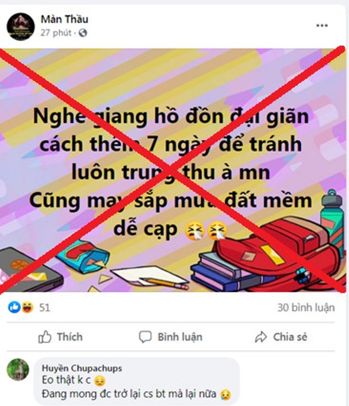 Hình ảnh đăng tải lên mạng xã hội sai sự thật