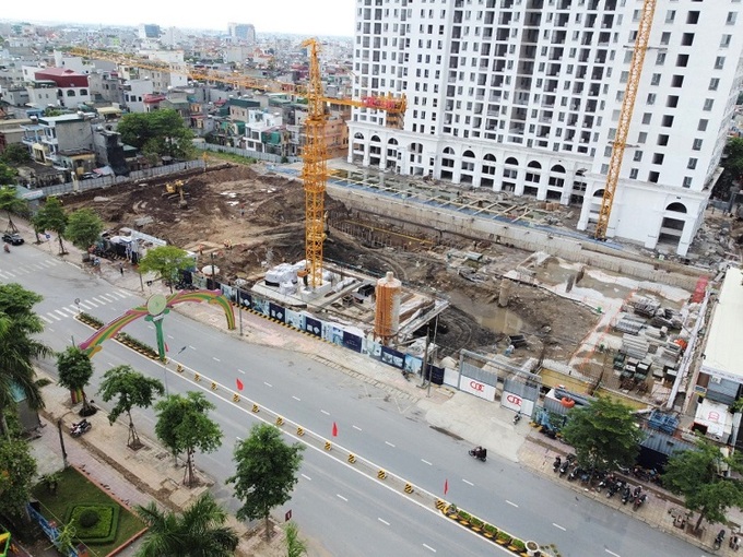 
Dự án nhà ở thương mại Lê Hồng Phong – Eden Garden, Công ty BIDGROUP thi công trước cấp phép sau. Ảnh NDCC, chụp tháng 7/2022.