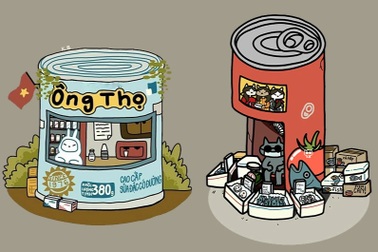 Bộ tranh lấy cảm hứng từ việc "ăn đồ hộp, uống sữa lon" trong mùa dịch