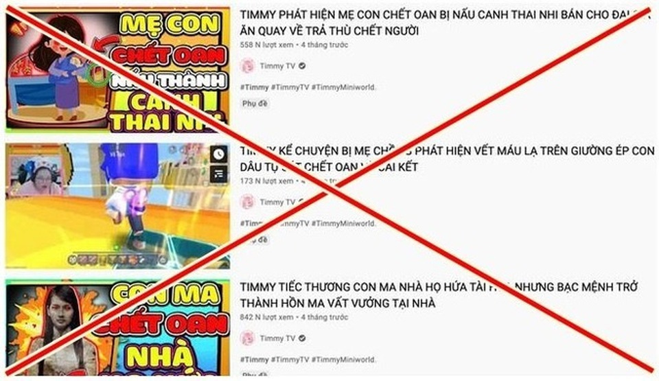 Xử phạt 15 triệu đồng và đóng kênh YouTube Timmy TV - 1 Xử phạt 15 triệu đồng và đóng kênh YouTube Timmy TV - 1
