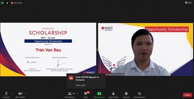 Sinh viên nhận Học bổng Chắp cánh ước mơ Đại học RMIT Trần Văn Báu.