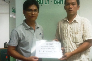 Hơn 71 triệu đồng đến với bé Như Ngọc