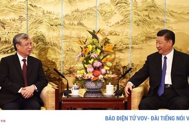 Ông Tập Cận Bình tiếp Thường trực Ban Bí thư Trần Quốc Vượng