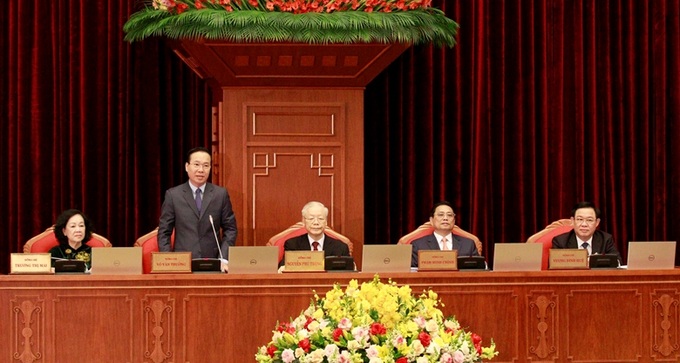 Chủ tịch nước Võ Văn Thưởng thay mặt Bộ Chính trị điều hành phiên khai mạc Hội nghị.