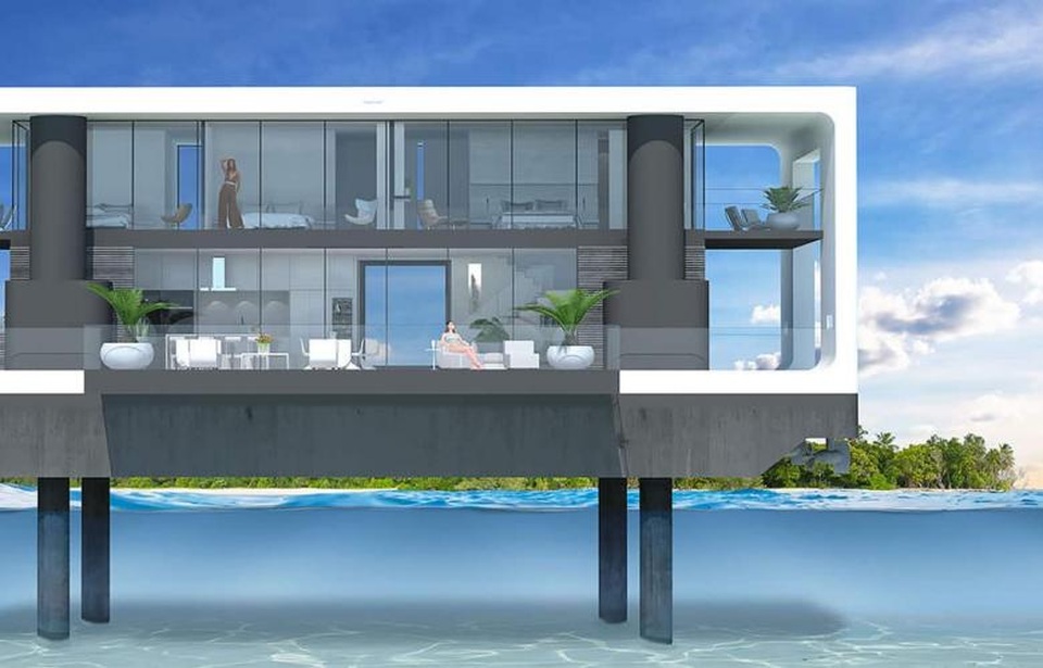Dinh thự 400 m2 trên mặt nước tự vận hành bằng năng lượng xanh - 6 Dinh thự 400 m2 trên mặt nước tự vận hành bằng năng lượng xanh - 6
