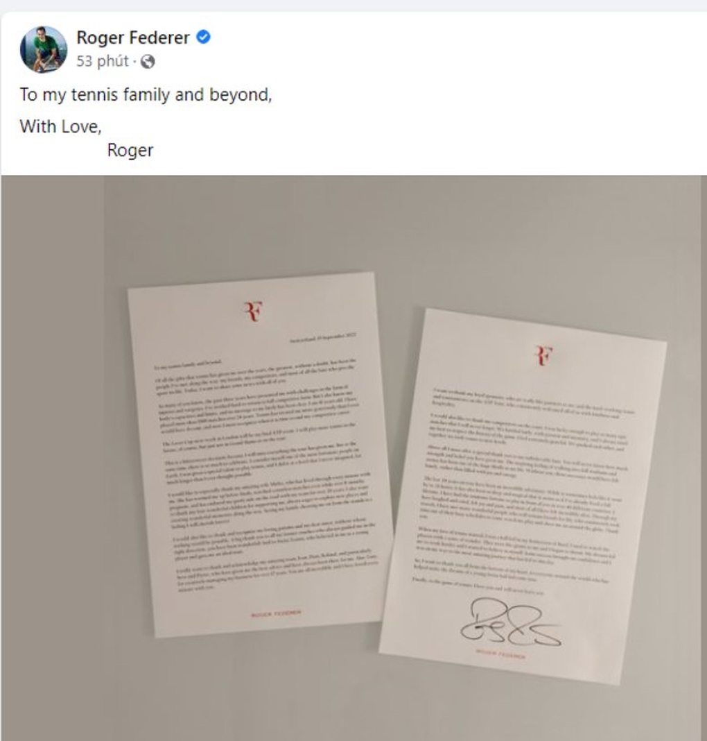 Roger Federer giải nghệ ở tuổi 41 - 2 Roger Federer giải nghệ ở tuổi 41 - 2