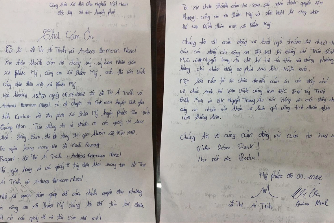 Du khách Đức đánh rơi nhiều tài sản giá trị, công an tìm thấy sau 30 phút - 3