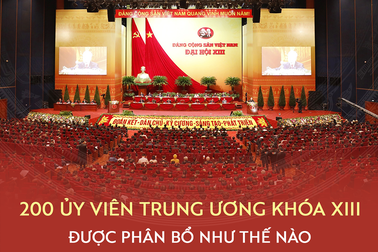 200 Ủy viên Trung ương khóa XIII được phân bổ như thế nào