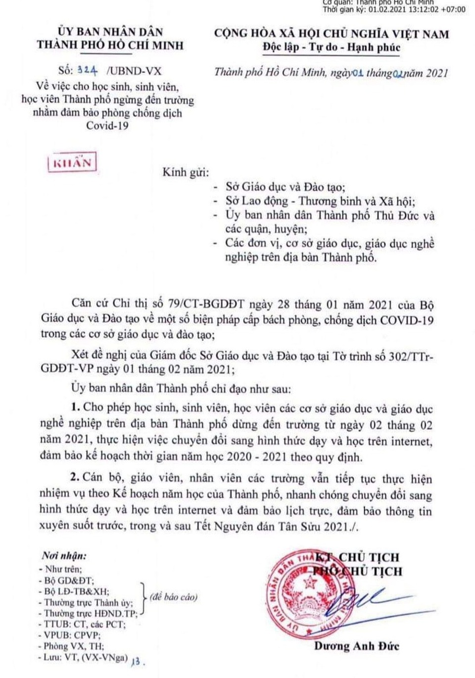 TPHCM thông báo khẩn cho học sinh nghỉ học từ ngày mai 2/2 - 1 TPHCM thông báo khẩn cho học sinh nghỉ học từ ngày mai 2/2 - 1