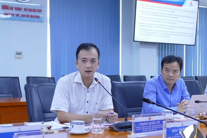 Ông Trịnh Quốc Vũ - Phó Vụ trưởng Vụ tiết kiệm năng lượng và phát triển bền vững phát biểu kết luận buổi làm việc.