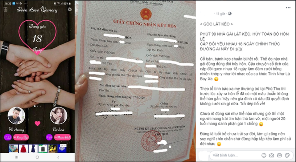 Vụ hủy hôn phút 89 của cặp đôi 18 ngày quen nhau: Cô dâu lên tiếng - 1 Vụ hủy hôn phút 89 của cặp đôi 18 ngày quen nhau: Cô dâu lên tiếng - 1