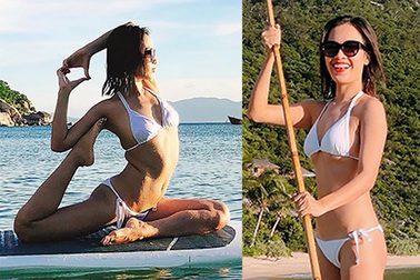 Ái Phương tung bộ ảnh bikini nóng bỏng tạo dáng yoga mừng sinh nhật
