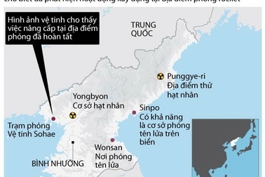 [Infographics] Các cơ sở tên lửa, hạt nhân của Triều Tiên