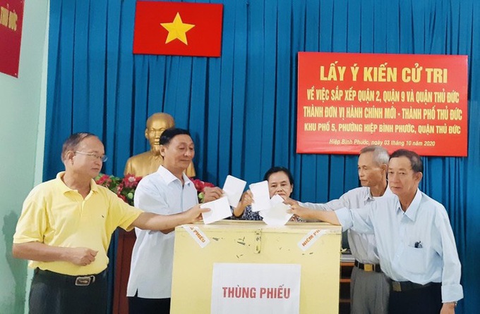 Đã có kết quả lấy ý kiến về việc sáp nhập các quận và thành lập TP Thủ Đức - Ảnh 1.