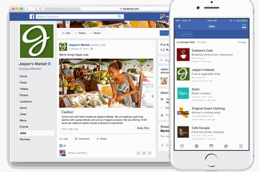 Người dùng có thể tìm việc và nộp đơn xin việc ngay trên Facebook