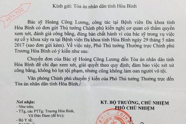 Phó Thủ tướng Trương Hòa Bình đã nhận được tâm thư của bác sĩ Hoàng Công Lương