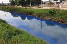 Hoang mang vì nước kênh đổi màu xanh kỳ lạ