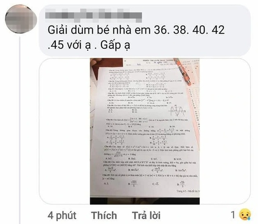 Quảng Bình đình chỉ nữ thí sinh tuồn đề Toán gửi ra ngoài nhờ giải hộ - 1 Quảng Bình đình chỉ nữ thí sinh tuồn đề Toán gửi ra ngoài nhờ giải hộ - 1