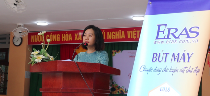 Bà Lê Thị Hương Thu, Phó trưởng phòng GD&ĐT TP. Tuy Hòa phát biểu.
