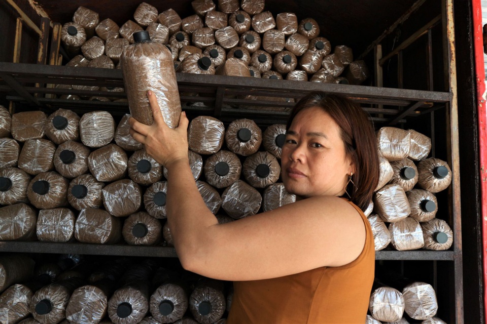 Người phụ nữ vươn lên thoát nghèo nhờ mô hình trồng nấm - 1 Người phụ nữ vươn lên thoát nghèo nhờ mô hình trồng nấm - 1