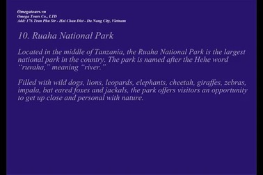 Những điểm du lịch nổi tiếng ở Tanzania