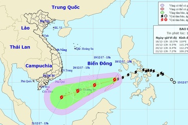 Bão Kai-tak đã vào Biển Đông