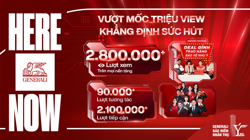 Trải nghiệm phát sóng trực tuyến từ Generali Việt Nam đạt gần 3 triệu lượt xem - 1 Trải nghiệm phát sóng trực tuyến từ Generali Việt Nam đạt gần 3 triệu lượt xem - 1