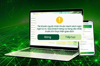 Vietcombank mở rộng tính năng cảnh báo tài khoản nhận tiền có dấu hiệu nghi ngờ lừa đảo