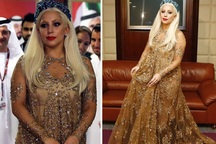 Nữ ca sĩ Lady Gaga diện váy đính vàng 