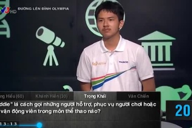 Nam sinh chuyên Nguyễn Huệ ghi 60 điểm ở phần thi Khởi động cuộc thi Tháng Olympia
