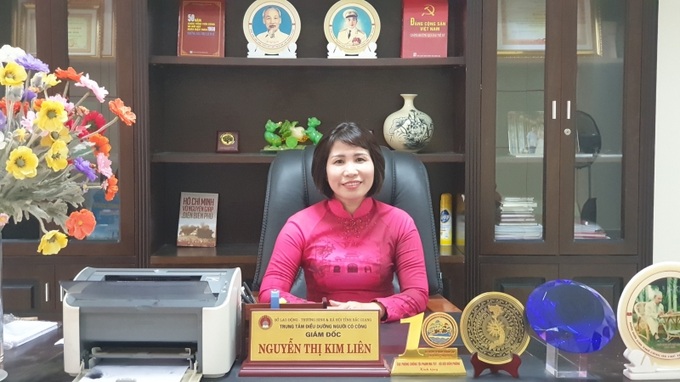 Bà Nguyễn Thị Kim Liên, Giám đốc Trung tâm Điều dưỡng Người có công Bắc Giang